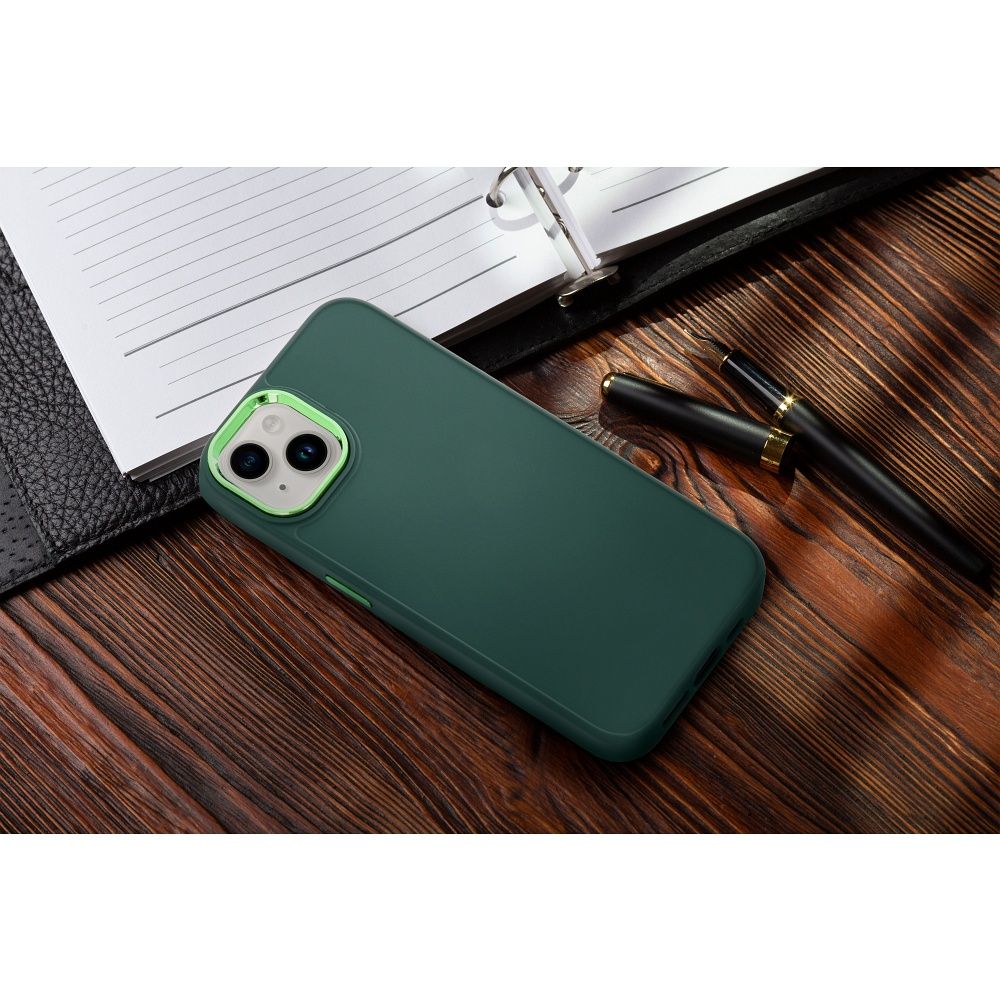 Husa Silicon Soft cu Rama Protectie Lentila Samsung S24 Plus- Verde - 1 | YEO